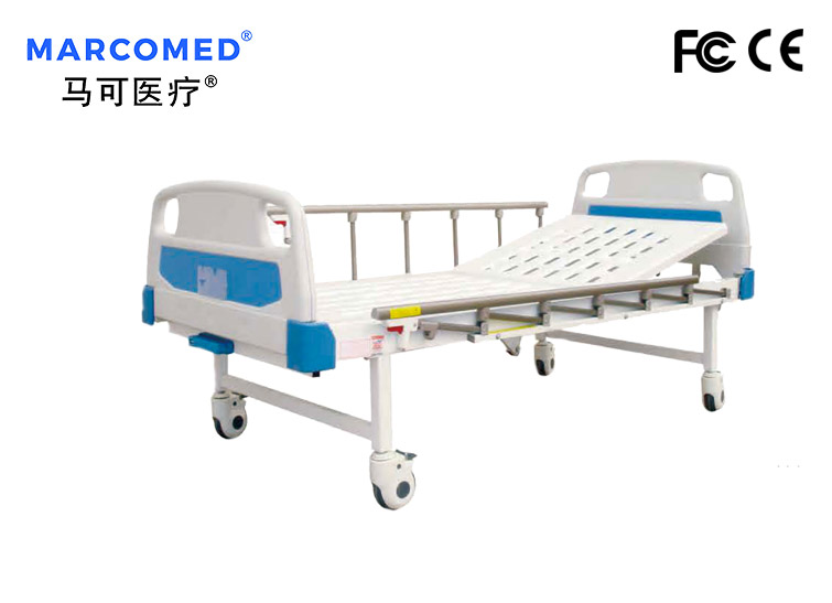 铝合金护栏单摇手动病床（铝合金四角刹车）